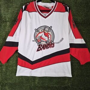 Bandits Hockey Jersey #29 Red White Stitched Minor League Hockey Jersey Adult...